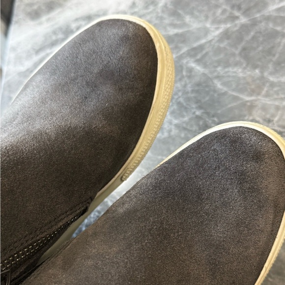 Steve Madden Wedgie Platform Sneakers Ankle Booties Gray Suede Size 6 - Picture 10 of 11